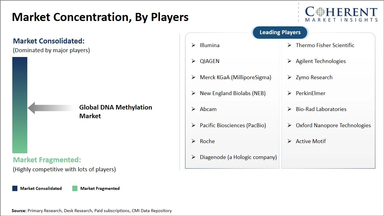 DNA Methylation Market Concentration By Players