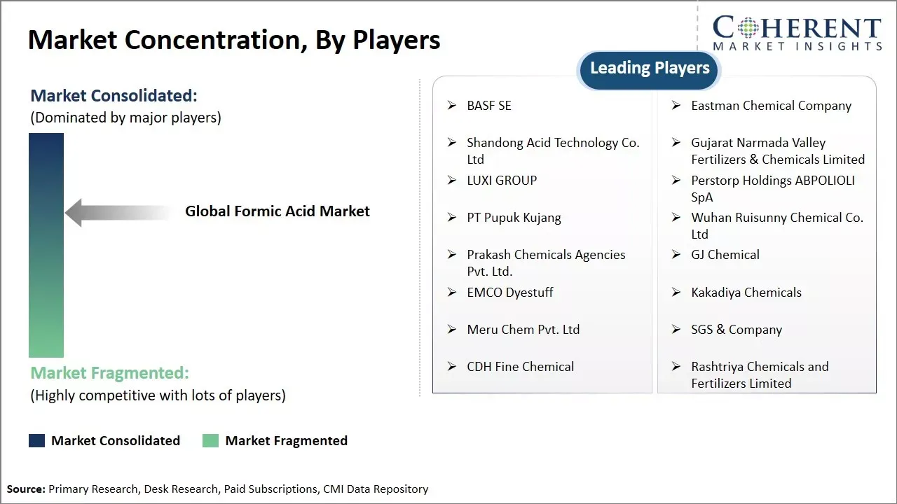 Formic Acid Market Concentration By Players