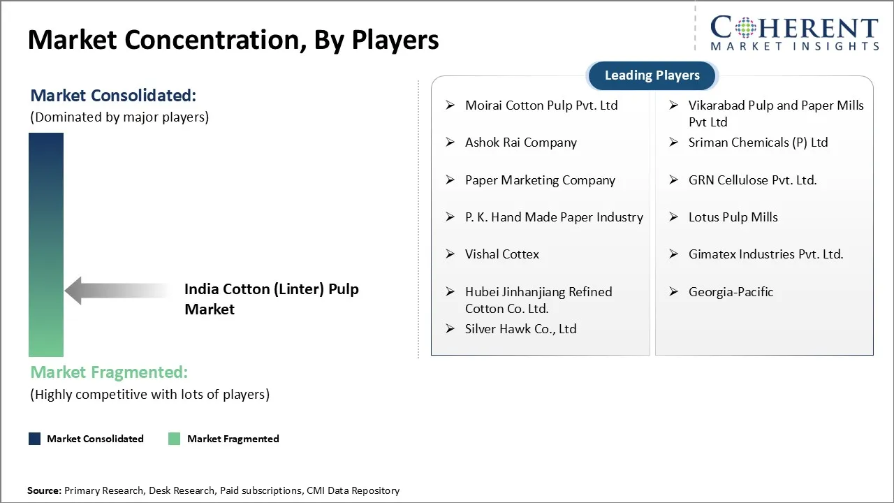 India Cotton (Linter) Pulp Market Concentration By Players